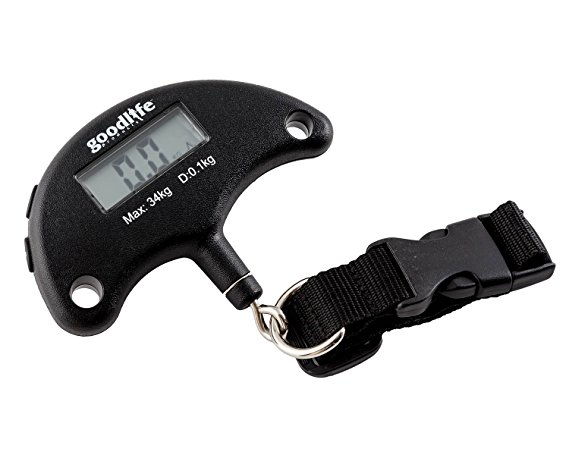 GoodLife Portable Digital Luggage Weighing Scale - 75lb/35kg - Li Battery Incld
