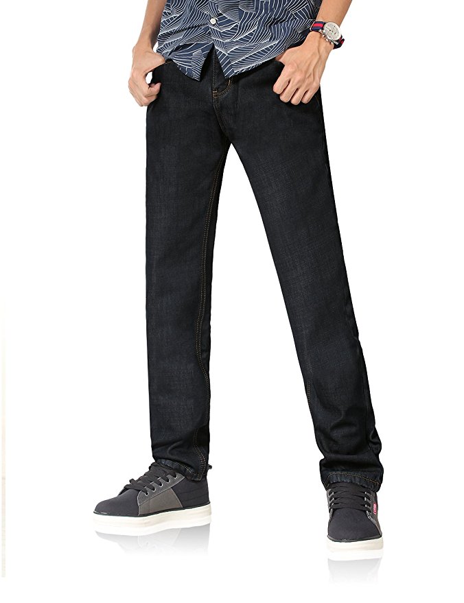 Demon&Hunter 801 Series Men's Fleece Lined Straight Leg Jeans DH8001