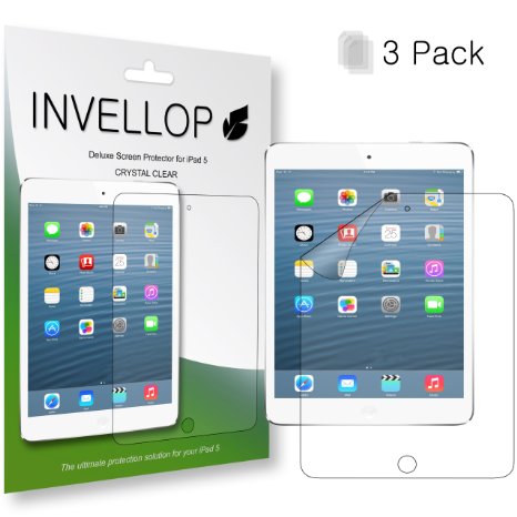 iPad Air screen protector, INVELLOP iPad Air / Air 2 High definition (HD) CRYSTAL CLEAR Screen Protectors [3-pack]