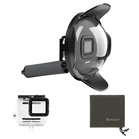 SHOOT Underwater Dome Port for GoPro Hero 7 Black/(2018)/6/5 Black Camera(Dome Port Waterproof Case Handle)