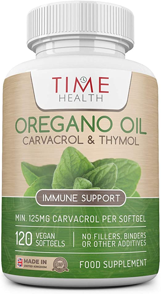 Oregano Oil - 120 Softgels - Vegan & Carrageenan-Free - 125mg Carvacrol per Softgel - Contains Thymol - UK Made - Zero Additives (120 Softgel Bottle)