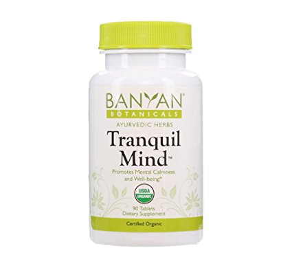 Banyan Botanicals Tranquil Mind - Certified Organic, 90 Tablets - Promotes Mental Calmness and Well-being