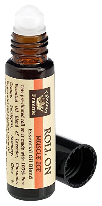 Muscle Ice (Formally Aches and Pains) Pre-Diluted Blend Roll-On 10 ml Pure Essential Oils of Lavender, Cinnamon, Orange, Eucalyptus, Rosemary, Clove and Peppermint and Coconut Carrier Oil