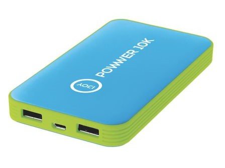 IJOY Pocket-Sized 10000 mAh Portable Charger for iPhone, iPad, Galaxy, Note, Nexus,Tablets- Green/Blue