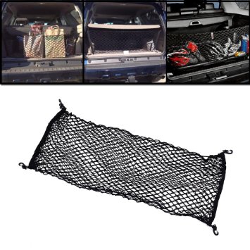 (110cm X 40cm) Universal Envelope Style SUV Trunk Cargo Net Mesh Full Kit -- Expanded to 125cm X 55cm