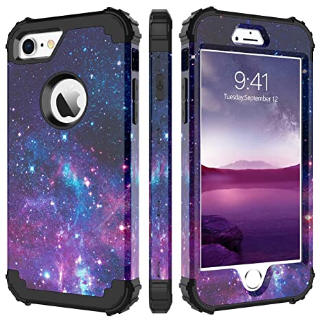 BENTOBEN iPhone 8 Case, iPhone 7 Case Nebula, iPhone 8 Case Shockproof, Slim Hybrid 3 in 1 Heavy Duty Hard PC Bumper Rugged High Impact Protective Case for iPhone 8/7 (4.7 Inch) - Nebula