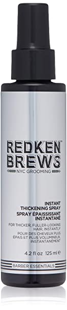 Redken Brews Instant Thickening Spray For Men, For Fine, Thin, or Thinning Hair, No hold, 4.2 Fl Oz.