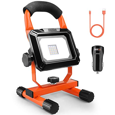 760LM 15W Work Light, Tacklife Rechargeable LED Work Light with 2 USB Ports to Quickly Charge for Mobile Devices and Work Light, Built-in Lithium Batteries, Emergency SOS Modes - LWL1B