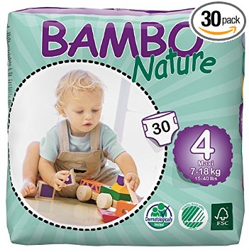 Bambo Nature Premium Baby Diapers, Maxi, 30 Count, Size 4