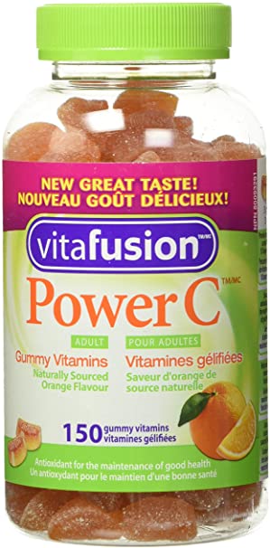 Vitafusion Power C Gummy Vitamins for Adults, Naturally Sourced Orange Flavour, 150 Count