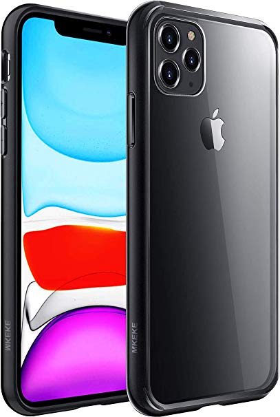 Mkeke Compatible with iPhone 11 Pro Max Case, Clear iPhone 11 Pro Max Cover Shock Absorption Phone Cases 6.5 inch-Blck