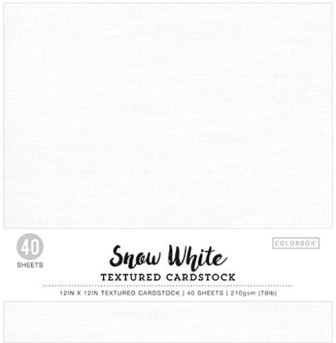 Colorbok Textured Cardstock Paper Pad, 12" x 12", Snow White