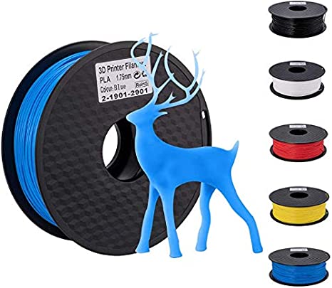 Creality Official PLA 3D Printer Filament, Dimensional Accuracy  /- 0.03 mm, 2.2 LBS (1.0KG), 1.75 mm, Blue