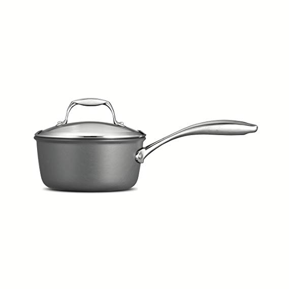 Tramontina 80123/010DS Gourmet Heavy-Gauge Aluminum Nonstick Covered Sauce Pan, 1.5-Quart, Hard Anodized