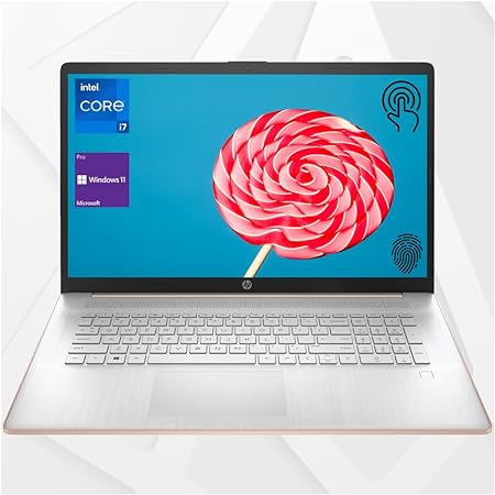 HP 2023 Essential 17t Business Laptop, 17.3" HD  Touchscreen, Intel Core i7-1355U, 32GB RAM, 2TB SSD, Webcam, HDMI, Backlit Keyboard, Fingerprint Reader, Wi-Fi 6, Windows 11 Pro, Pale Rose Gold