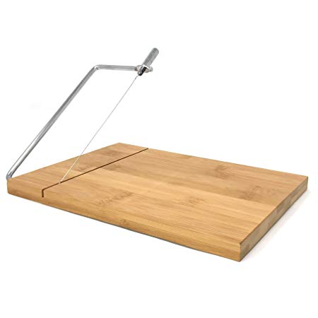 Bamboo Cheese Cutting Slicer Board with Wire Cutter