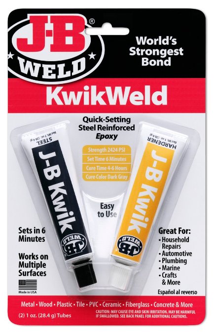 J-B Weld 8276 KwikWeld Quick Setting Steel Reinforced Epoxy - 2 oz