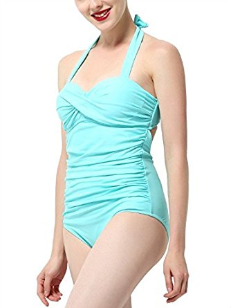 Women's Vintage One Piece Bathing Suits Sexy Pin Up Swimsuit Swimwear