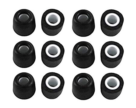 Zotech 6 Pair Memory Foam Replacement Earbuds, Ear Tips for JayBird BlueBuds X, X2 & X3 Bluetooth Sport Headphones (Small)