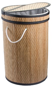 Dwellbee's 19 Gallon Clein Bamboo Laundry Hamper (Natural/Black)
