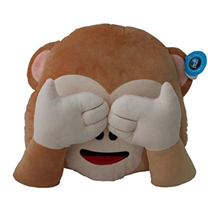 Dolphineshow Soft Plush Emoji Monkey Pillow