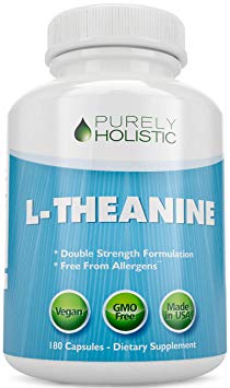 L-Theanine 200mg (Double-Strength) 180 Vegan Capsules ★ 6 Month Supply ★ Non GMO & Gluten Free Ltheanine Stress and Anxiety Vitamins