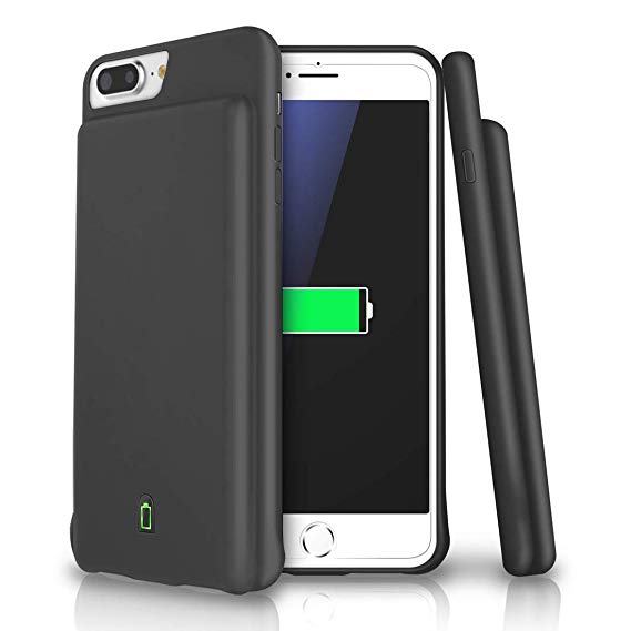 Battery Case for 5.5'' iPhone 8 Plus / 7 Plus / 6s Plus / 6 Plus 7000mAh Ultra Slim Extended Battery Rechargeable Protective Portable Charger Support Headphones - Black