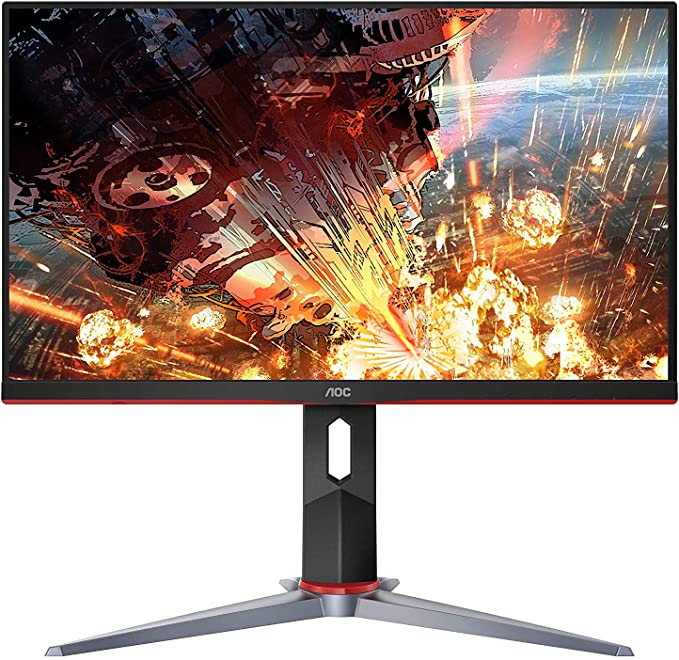 AOC 24G2 24" Frameless Gaming IPS Monitor, FHD 1080P, 1ms 144Hz, Freesync, HDMI/DP/VGA, Height Adjustable, 3-Year Zero Dead Pixel Guarantee