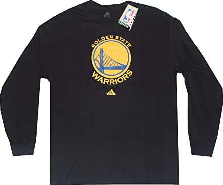 adidas Golden State Warriors Black Long Sleeve Primary Logo T-Shirt