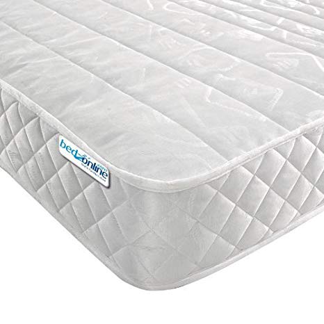 bedzonline Micro Quilted Budget Mattress, Damask, Deep White, Small Double