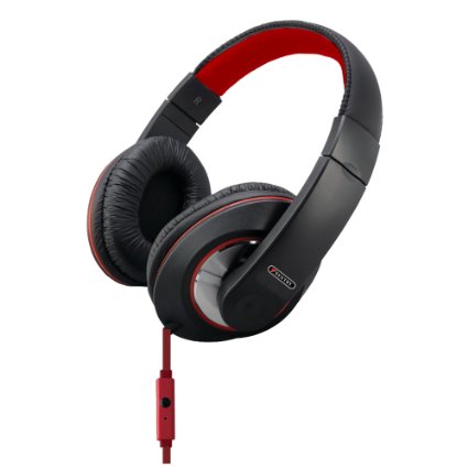 Sentry Industries HM964 Deep Bass Stereo Headphones with Mic Red
