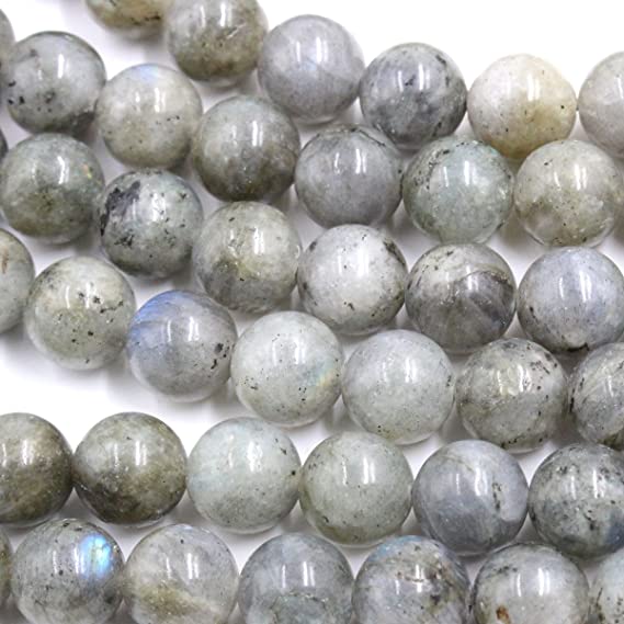Fashiontrenda Natural Labradorite Round Gemstones Beads for DIY Jewelry Making (8mm)
