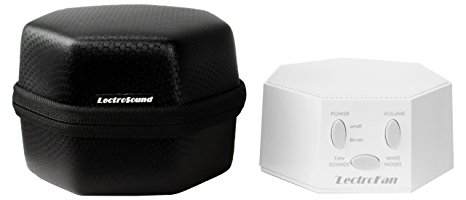 LectroFan - White Noise Machine, 20 Sleep Therapy Sound Options with Travel Case, White