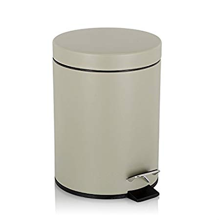 Fortune Candy Mini Step Trash Can, Stainless Steel 1.3 Gallon / 5 Liter Round Step Trash Can