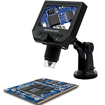 M.Way Portable Digital Microscope 3.6MP 600x Sensor Zoom LCD kit with1080P/720P/VGA Stereo Camera Vedio Microscope for QC/Industrial/Collection Inspection Multi Use Smart Microscope