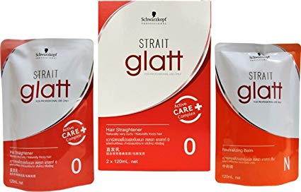 Schwarzkopf Glatt Hair Straightening Cream For Curly Or Frizzy Hair No 0  Neutraliser Moisturist Hair Straightening Cream 120ml made in thailand