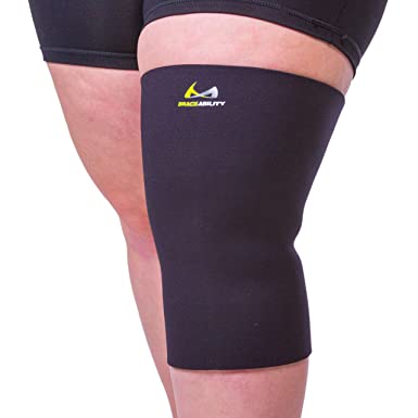 BraceAbility Plus Size Neoprene Knee Sleeve - Compression Support Brace for Bariatric Women or Men with Arthritis Joint Pain, Fitting Overweight to Obese Thighs and Legs (6XL)