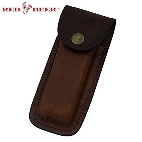 Folding Pocket Knife Genuine Leather Pouch Case