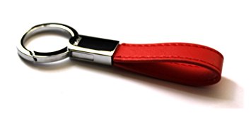 Mehr Classic Leather Key Chain | Elegant, Timeless, Multi-ring Capable Keychain (Adrenaline Red)