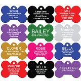 Pet ID Tags - Bone Round Heart and Rectangle Front and Back Engraving Various Colors and Sizes For Dogs and Cats Anodized Aluminum