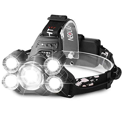 Super Bright Zoomable LED Head Torch, USB Rechargeable Waterproof Headlamp Adjustable Focus 4 Modes Headlight for Outdoor Camping Fishing Hunting Hiking Running Walking Cycling