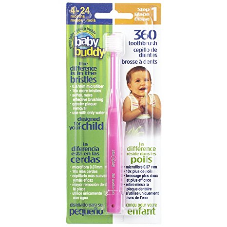 Baby Buddy 360 Toothbrush Step 1 Stage 5 for Babies/Toddlers , Kids Love Them, Pink