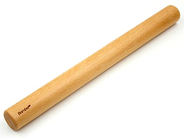 Bamber Wooden French Rolling Pins for Baking, Dough Rollers, Non-Stick, Easy to Handle, Eco-Friendly and Safe, Sleek and Sturdy - (13-2/5 Inch by 1-1/5 Inch)
