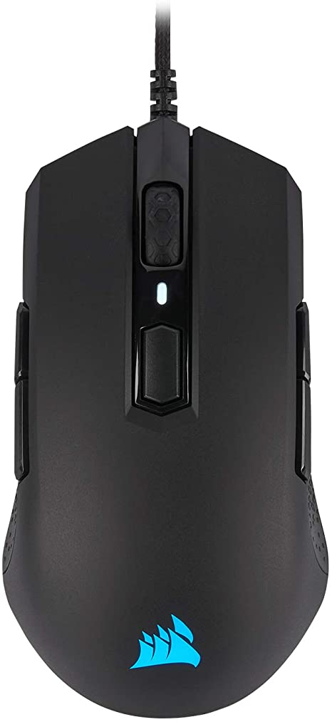 Corsair M55 RGB Pro Wired Ambidextrous Multi-Grip Gaming Mouse - 12,400 DPI Adjustable Sensor - 8 Programmable Buttons - Black