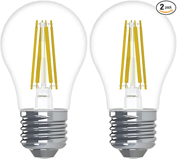 GE Lighting Relax HD LED Light Bulbs, 60-Watt Replacement, 2-Pack, Soft White Clear, A15 Ceiling Fan Light Bulbs, Dimmable, Medium Base