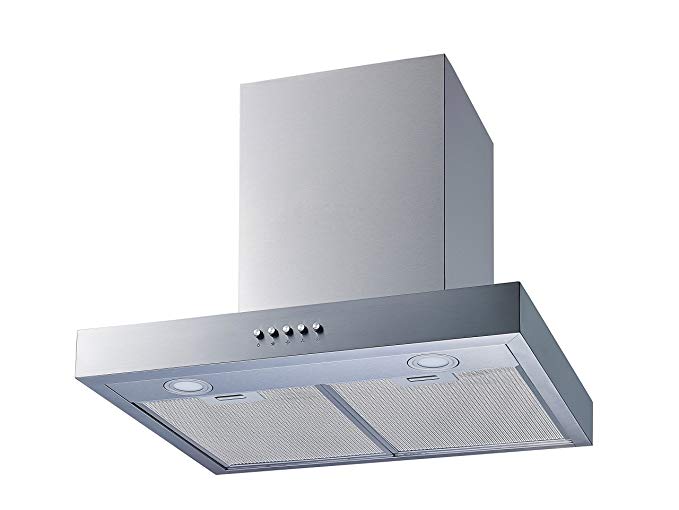 Winflo New 30" Convertible Stainless Steel Wall Mount Range Hood with Aluminum Mesh filter, Ultra bright LED lights and Push Button 3 Speed Control