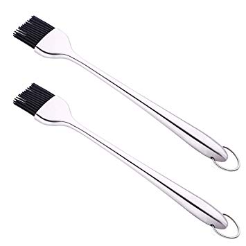 2 Set Silicone Basting Pastry Brushes Sunkuka-12” Stainless Steel Handle-Great The BBQ/Grilling/Baking