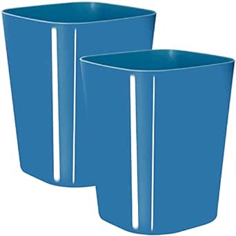 Youngever 2 Pack 1.5 Gallon Square Trash Can, Plastic Garbage Container Bin, Small Trash Bin for Home Office, Living Room, Study Room, Kitchen, Bathroom (Teal)