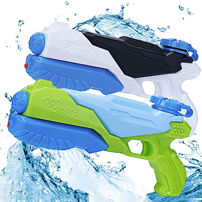 WESJOY Water Gun, 2 Pack Pump Water Blaster Soaker Shooter Fun Summer Outdoor Party Swimming Pool Beach Toys for Boys Girls Adults