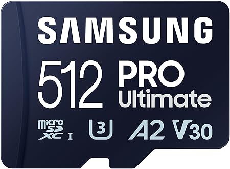 SAMSUNG PRO Ultimate microSD Memory Card   Adapter, 128GB microSDXC, Up to 200 MB/s, 4K UHD, UHS-I, Class 10, U3,V30, A2 for Action Cam, Drone, Gaming, Phones, Tablets, MB-MY128SA/AM[Canada Version]